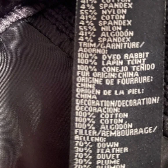 bebe Black Puffer Jacket with rabbit Fur Hood - Picture 4 of 4